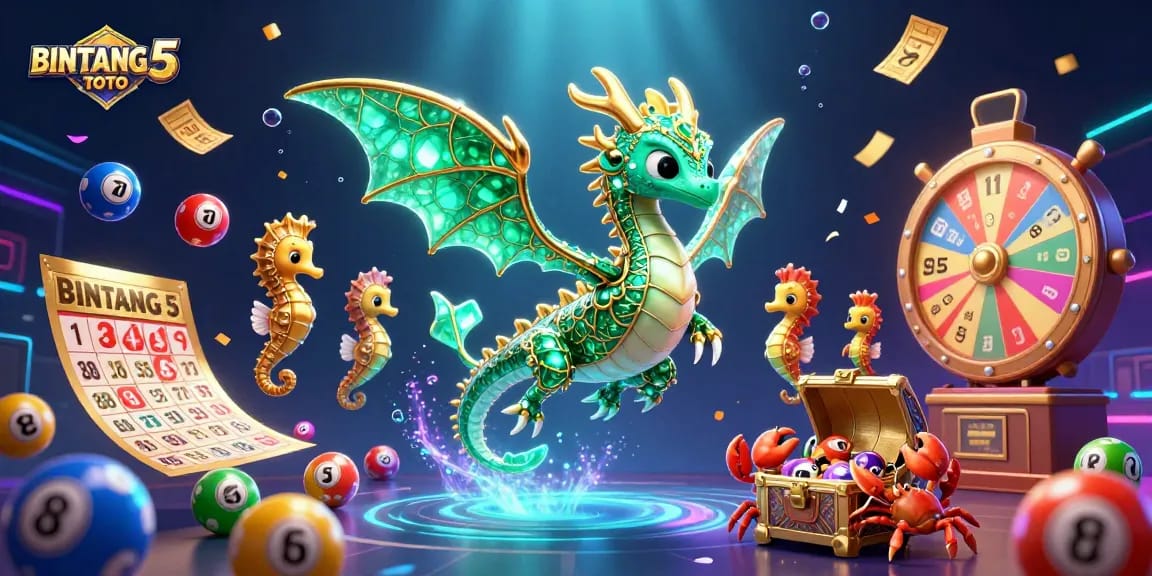 Engage with the vibrant world of BINTANG5TOTO through colorful lottery elements and dynamic casino features.