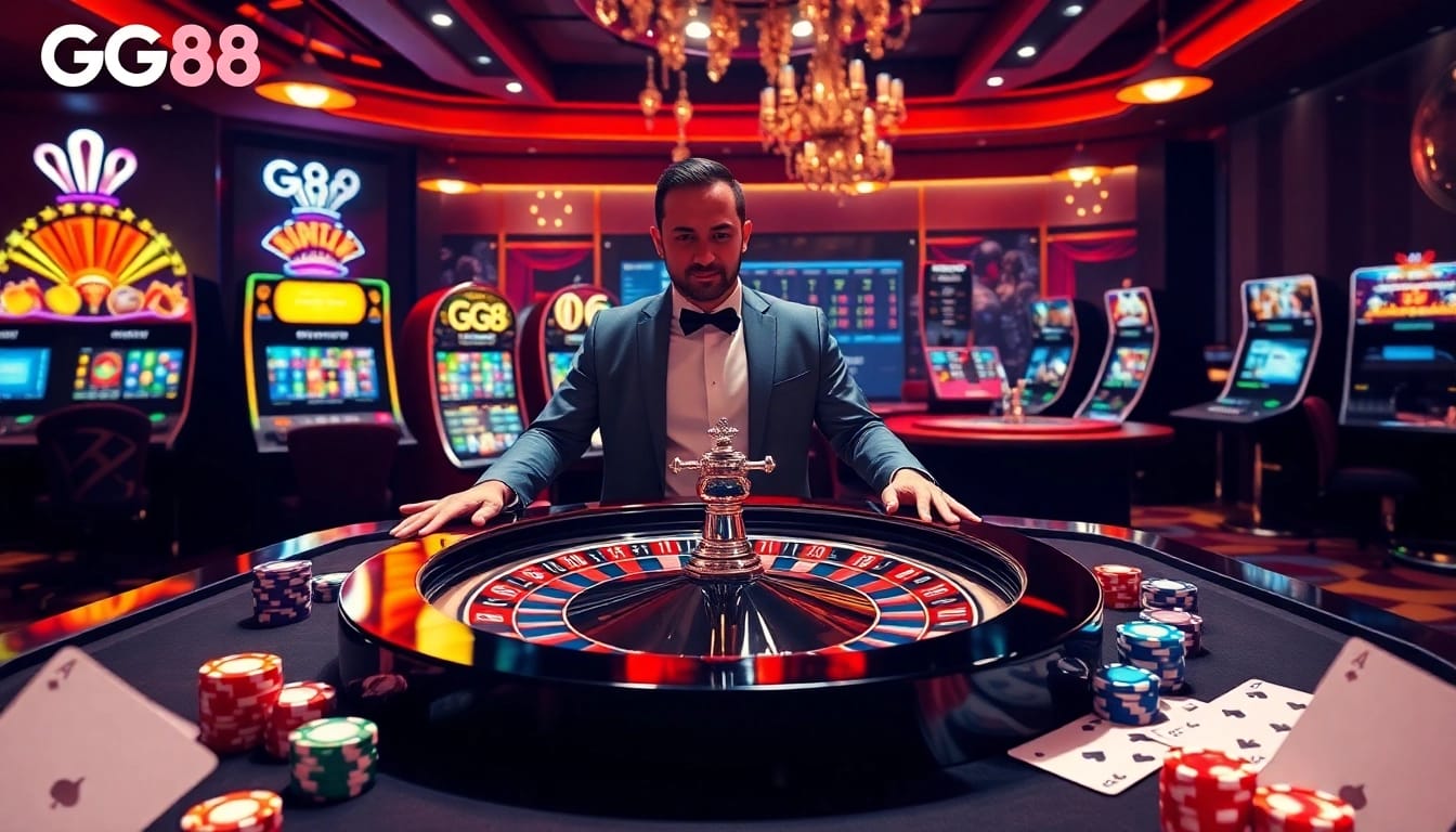 Experience the thrilling ambiance of GG88's online casino with professional gaming elements.