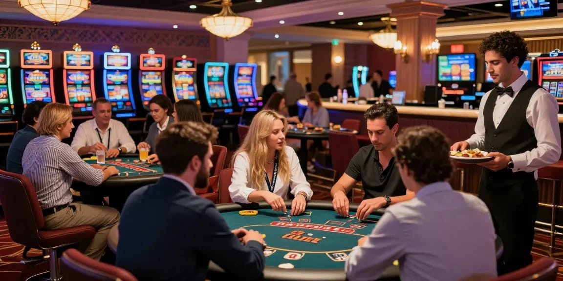 Experience vibrant Spanish casino guest posts with diverse players engaging in lively gaming activities and enjoying the festive atmosphere.