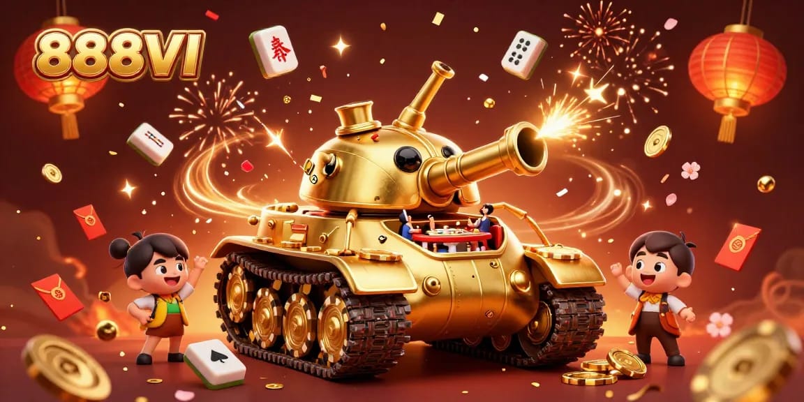 Experience the excitement of 888VI's vibrant online casino with a dynamic 3D illustration showcasing a unique beetle tank.