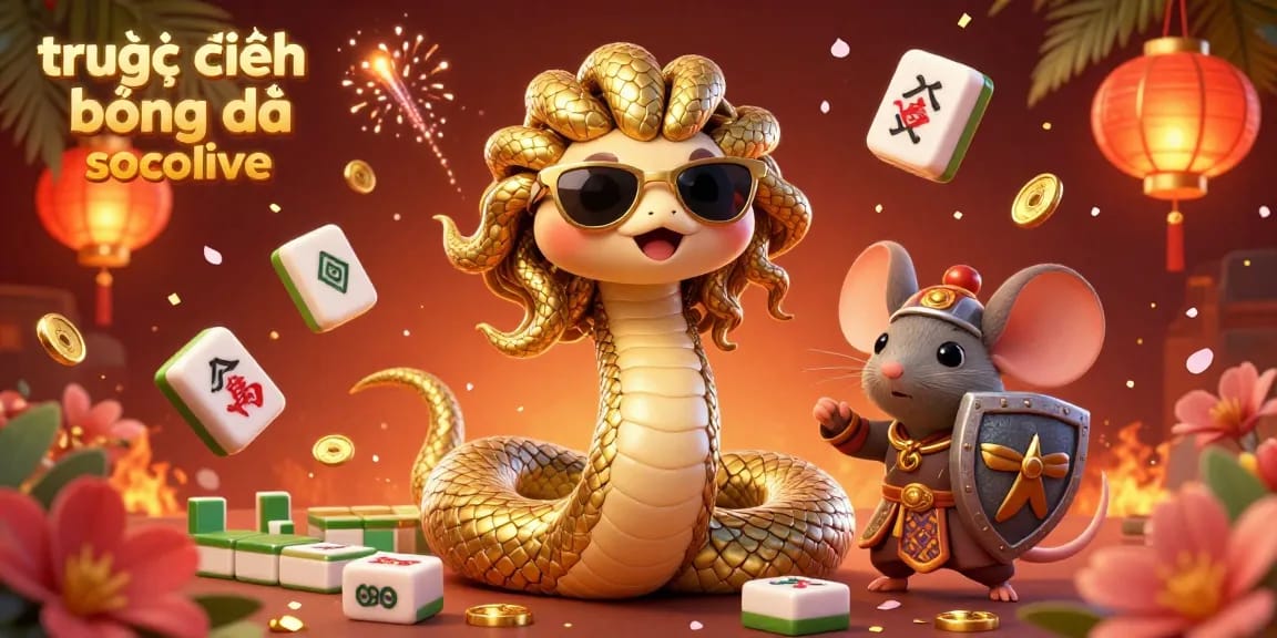 Experience trực tiếp bóng đá socolive with a vibrant 3D illustration showcasing dynamic characters and exciting gambling elements.