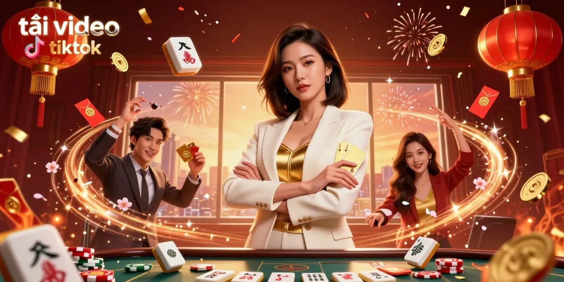 Engage with the ultimate tải video tiktok experience, featuring an elegant woman in a casino setting.