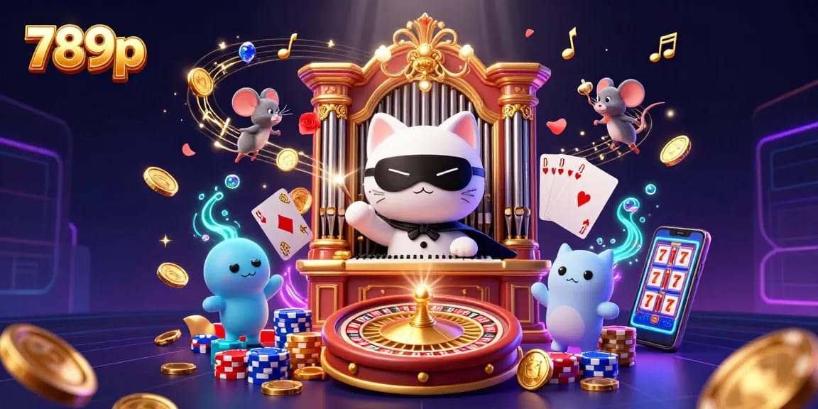 Engage with the exciting world of 789p featuring a captivating casino scene with flying coins and enchanted characters.