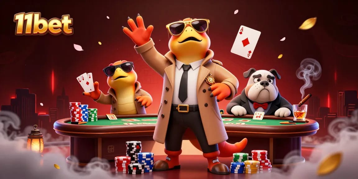 Join 11bet as whimsical raptors attempt entry into a high-stakes casino scene.