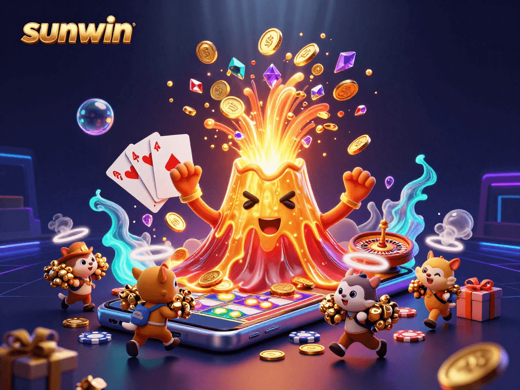Experience thrilling wins with sunwin as the golden volcano erupts coins in vibrant casino chaos.