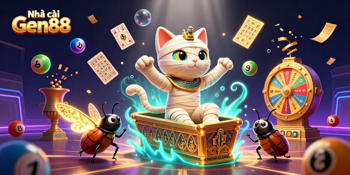 Join the fun at Nhà cái Gen88 with vibrant lottery balls and lively casino elements.