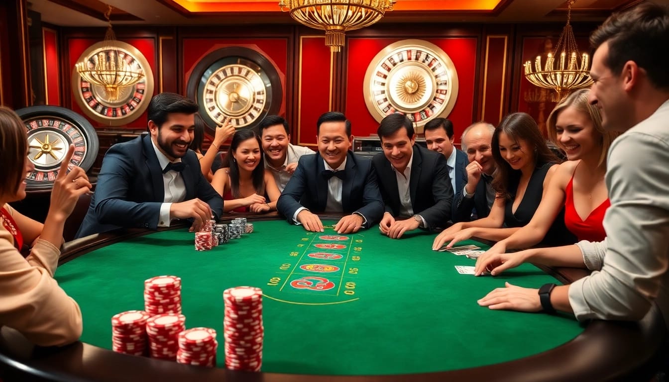 Experience the thrill of gambling at the casino with 11WIN poker table packed with chips.