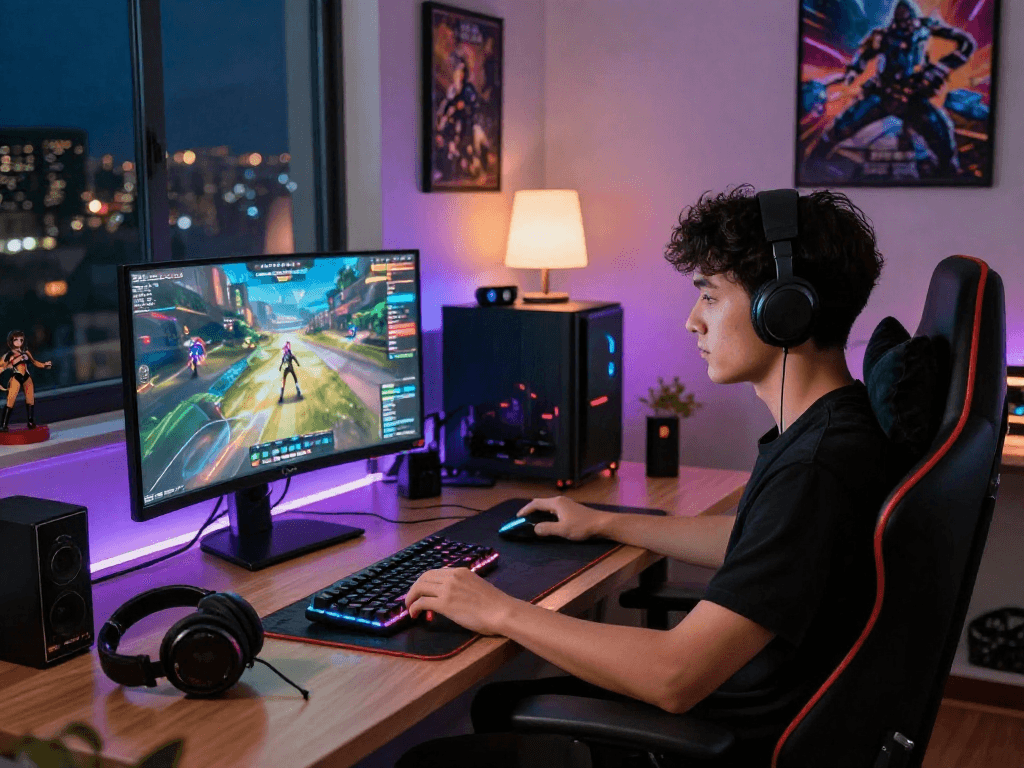 Enhance your gaming experience with Rokok88's ergonomic setup and RGB gear.