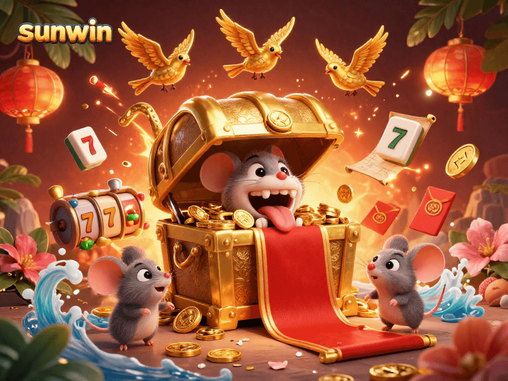 Join the sunwin casino adventure with dynamic characters and vibrant slot game elements.