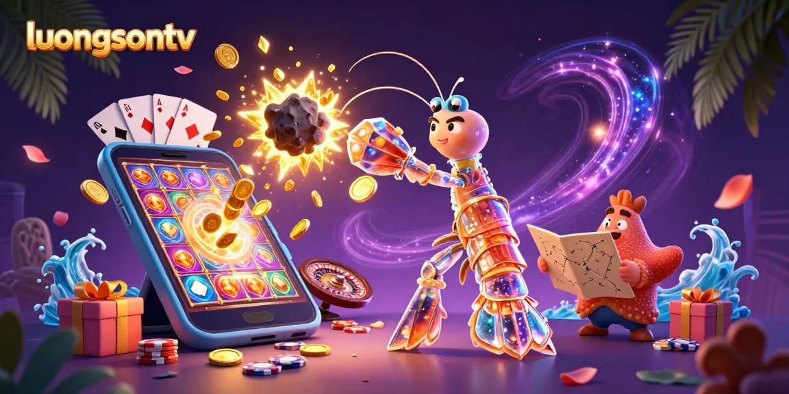 Experience thrilling wins with luongsontv as the vibrant galactic samurai mantis shrimp battles asteroids for riches.