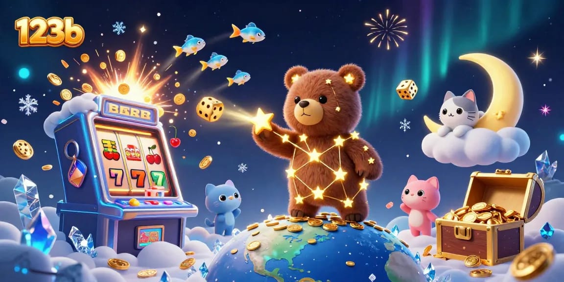 Engage with exciting 123b casino experiences featuring shining coins and a vibrant slot machine.