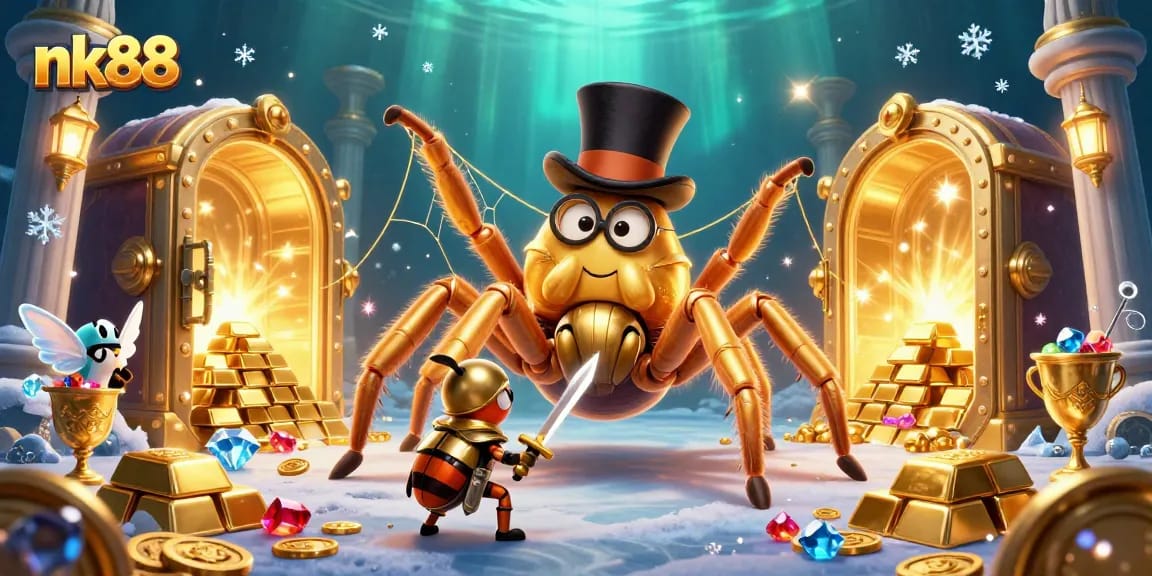 Engage with thrilling gameplay at nk88 casino featuring golden tarantula and beetle knight.