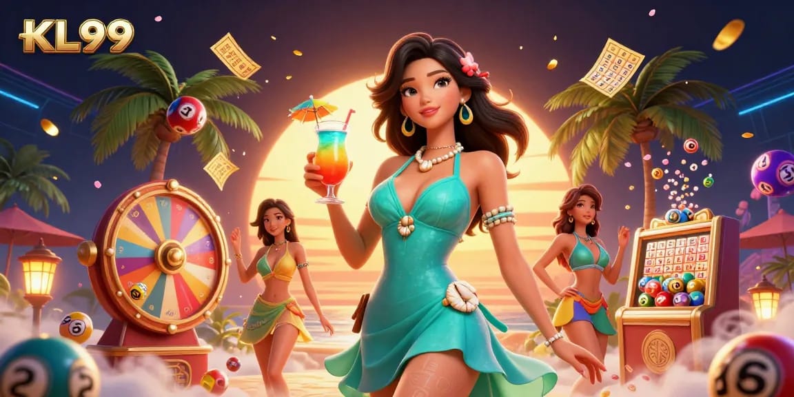 Experience excitement at KL99 with vibrant lottery balls and a glamorous scene.