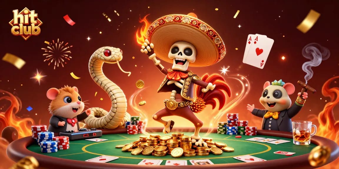 Engage in the hit club action with a vibrant 3D casino illustration boasting golden coins and lively characters.
