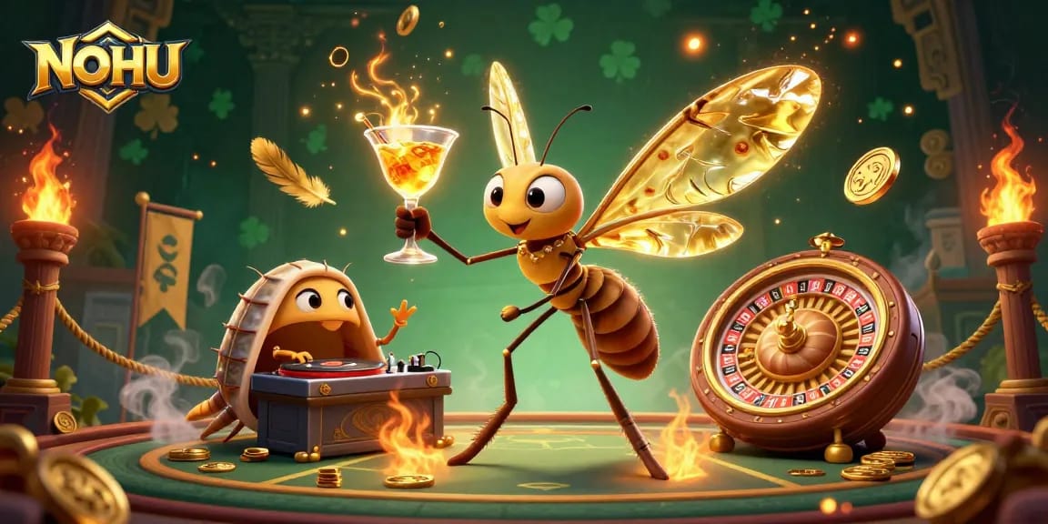 Engage with NOHU in an exhilarating casino scene featuring dynamic characters and gambling elements.