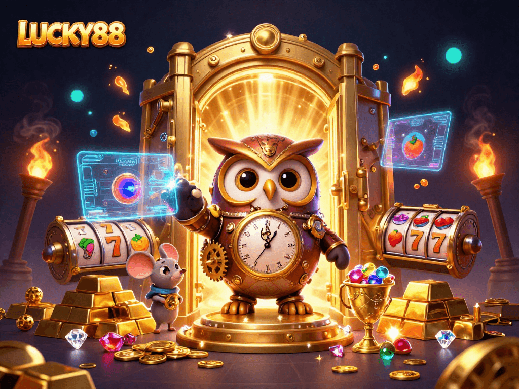 LUCKY88 offers thrilling experiences with dynamic casino elements and vibrant illustrations.