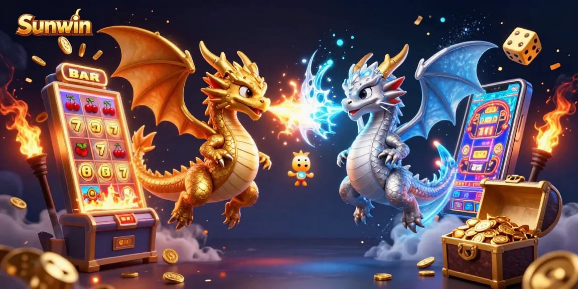 Sunwin launches exhilarating jackpot games featuring golden dragons and vibrant casino elements.