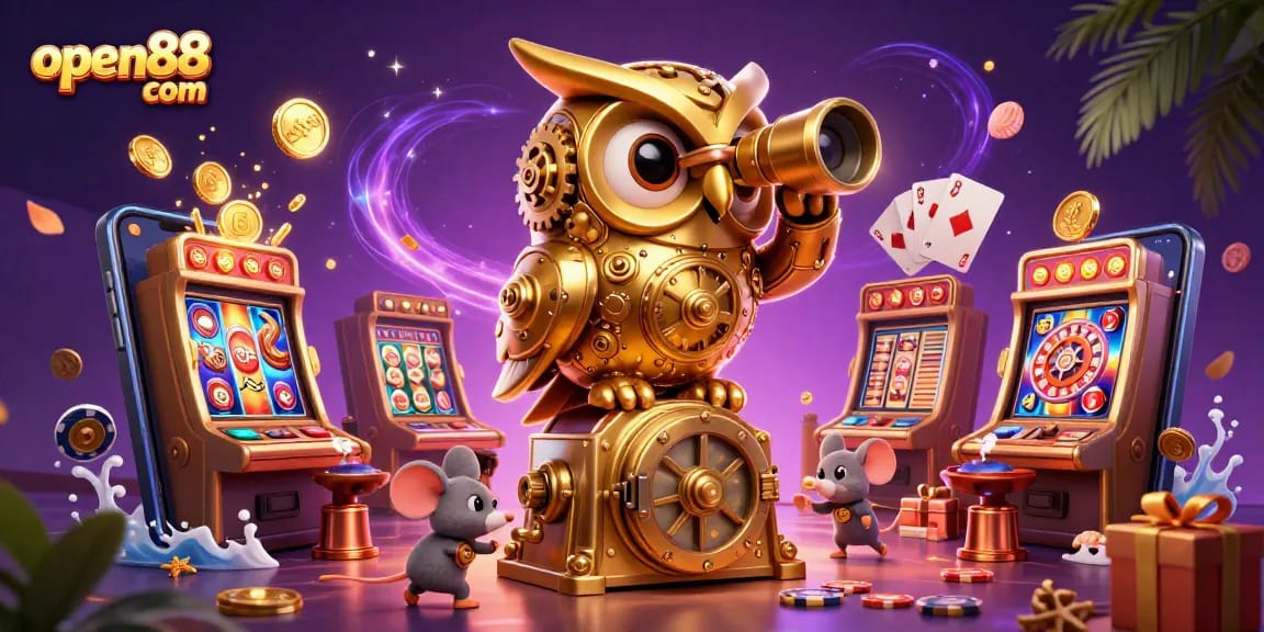 Experience thrilling gameplay with open88 com as colorful coins and cards explode in a vibrant casino scene.