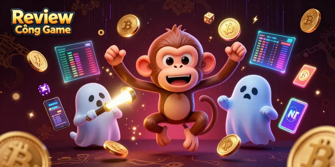 Experience the thrill with this Review Cổng Game scene featuring playful characters and dynamic casino elements.
