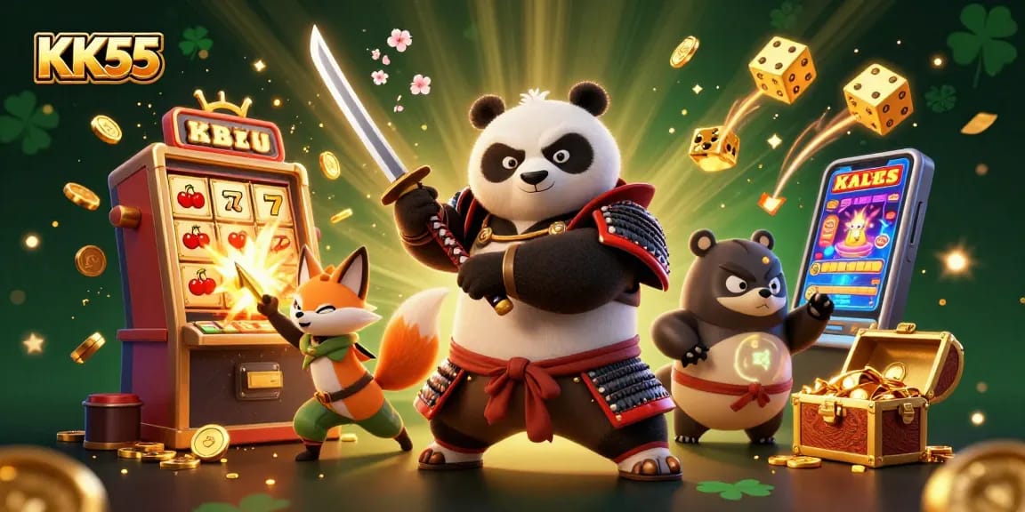 Experience thrilling jackpots at KK55 with dynamic casino elements and vibrant characters in action.
