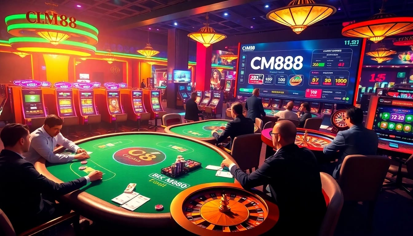Engaging poker action at CM88 online casino with vibrant tables and modern interface.