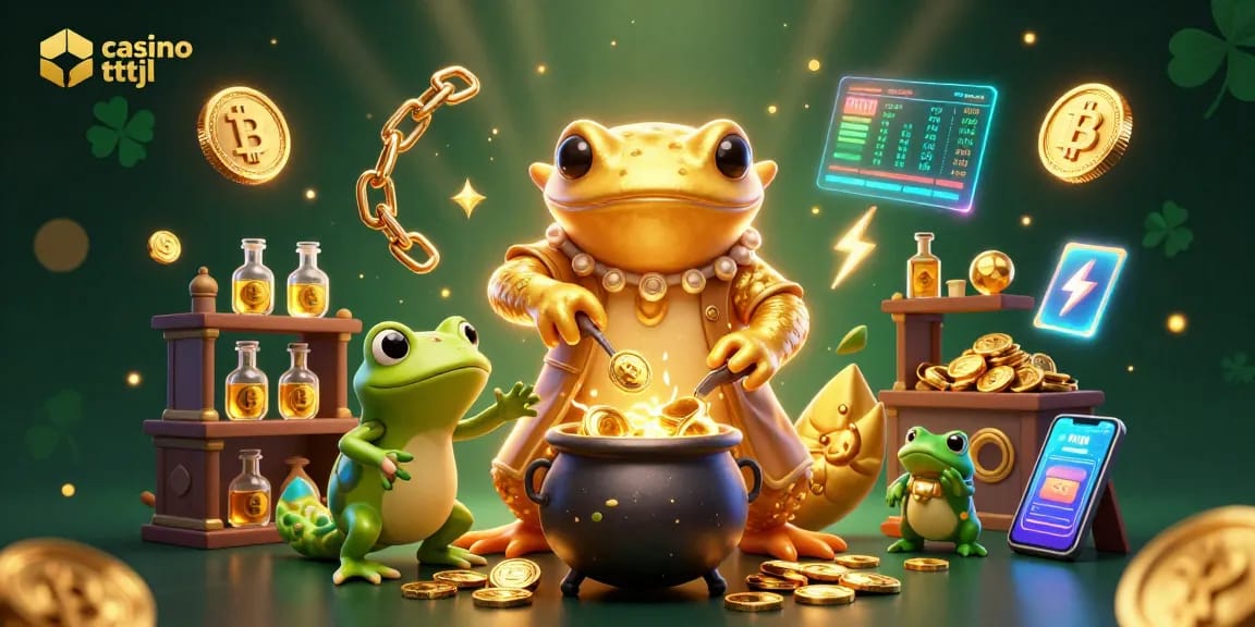 Experience the thrill of casino tttjl with a 3D alchemist and crypto elements.