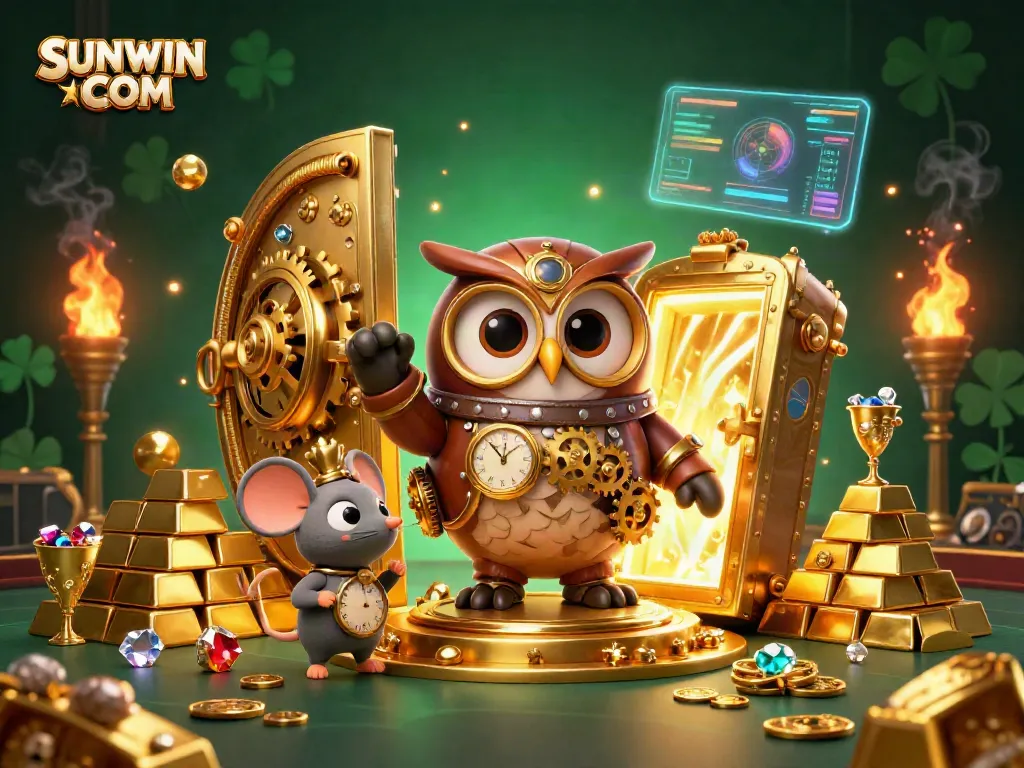 Engage in thrilling gaming experiences at SUNWIN COM with vibrant 3D casino-themed illustration.