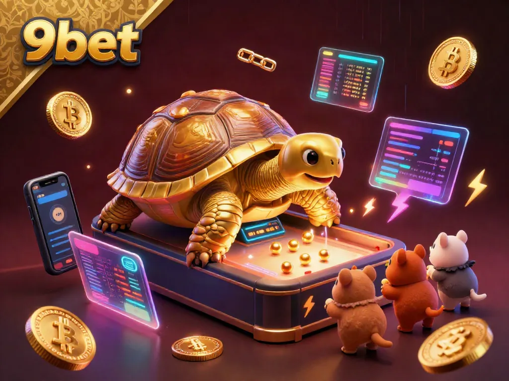Experience thrilling gameplay at 9bet, featuring animated casino elements and cryptocurrency innovations.