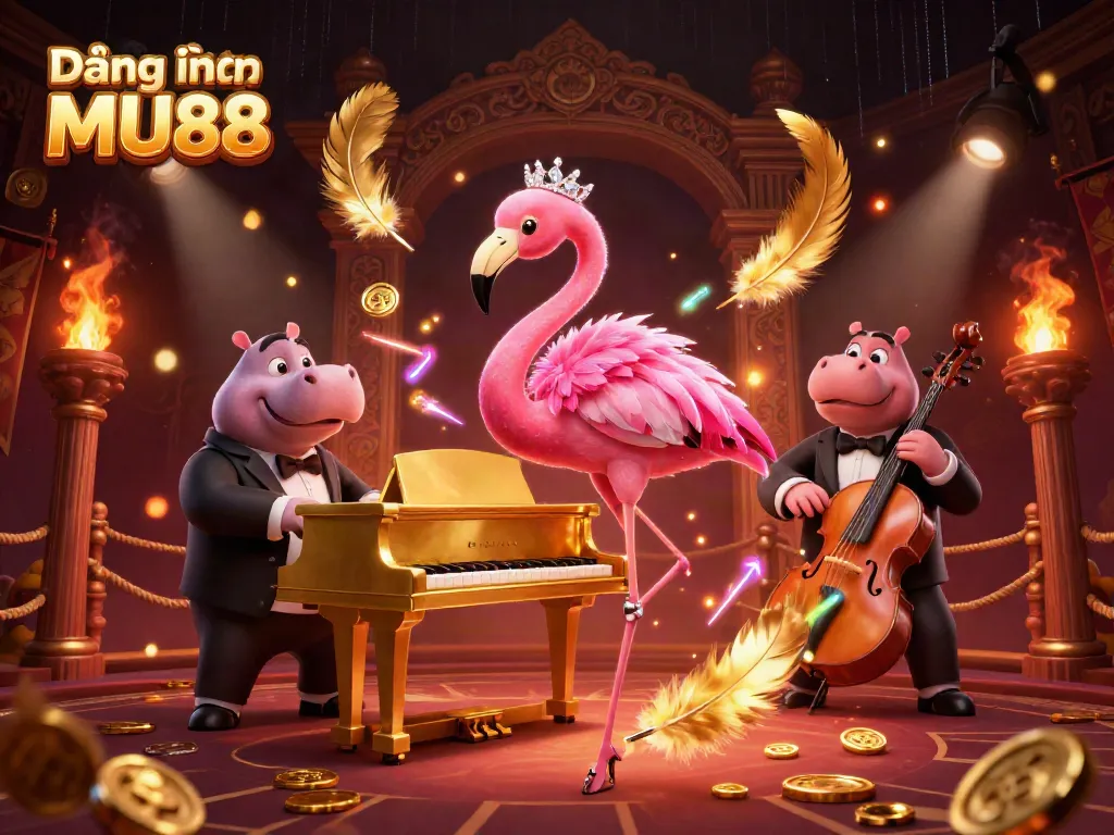 Engage with Đăng nhập MU88 amid a vibrant casino scene featuring lively characters and dynamic elements.