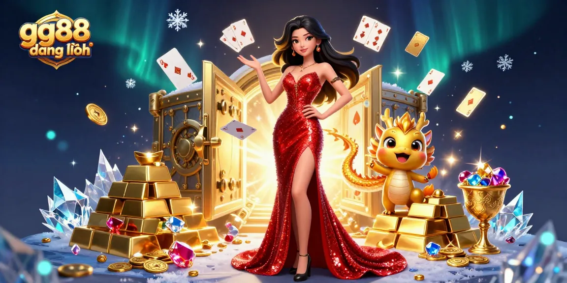 Experience gg88 đăng nhập with a stunning 3D illustration of a welcoming casino atmosphere, featuring a glamorous character.