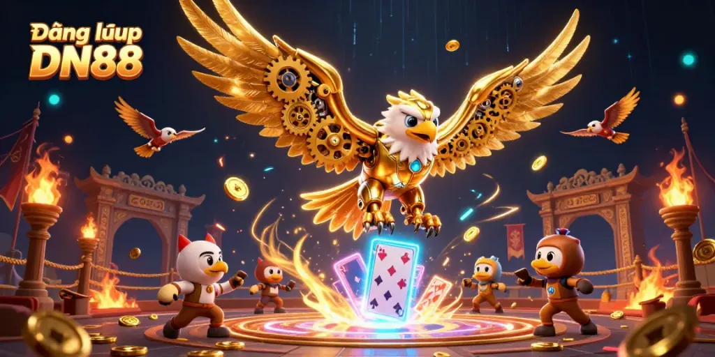 Experience seamless Đăng nhập DN88 with a flashy illustration showcasing action and excitement in the casino universe.
