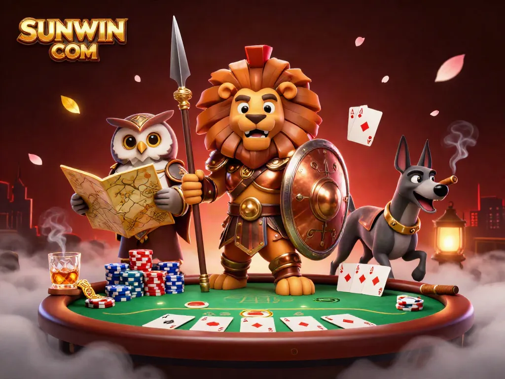 Experience top-notch gaming action with SUNWIN COM at a vibrant poker scene featuring colorful chips and cards.