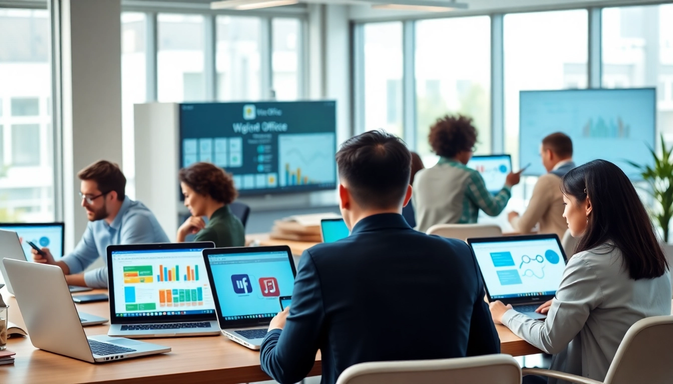 动态办公场景，展示用户与WPS Office的互动，强调wps下载以实现无缝的生产力。