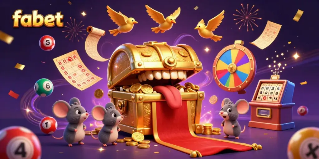 Experience the excitement of fabet with vibrant slot-themed elements and lively illustration.