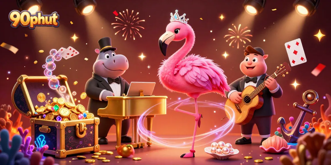 Experience the excitement of 90phut with dazzling casino characters and vibrant gameplay elements.