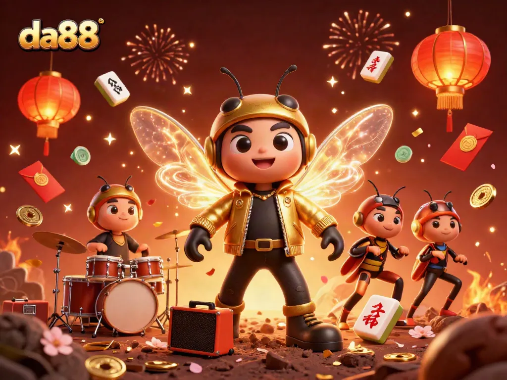 Engage with da88's vibrant gambling universe featuring a bustling 3D casino scene full of energy.