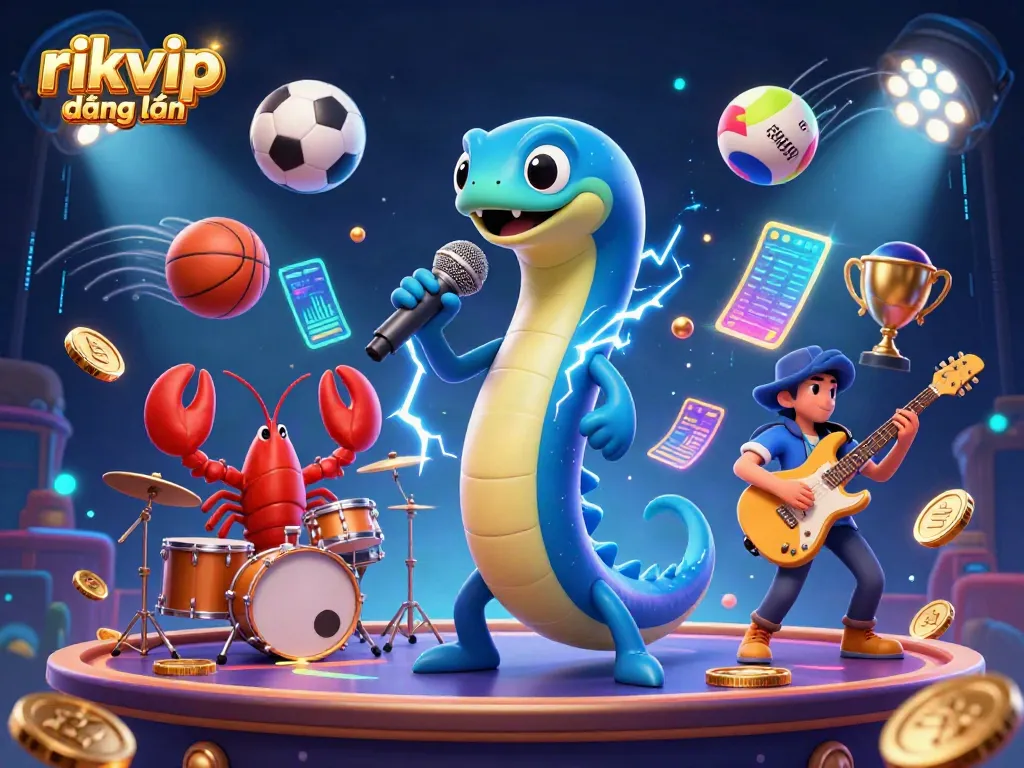 Experience exciting gameplay with rikvip đăng nhập at the vibrant underwater casino stage featuring colorful characters.