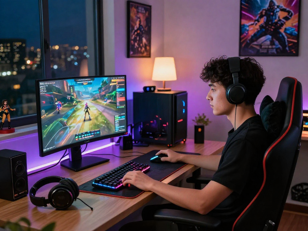Enhance your gaming experience with Rokok88's ergonomic setup and RGB gear.
