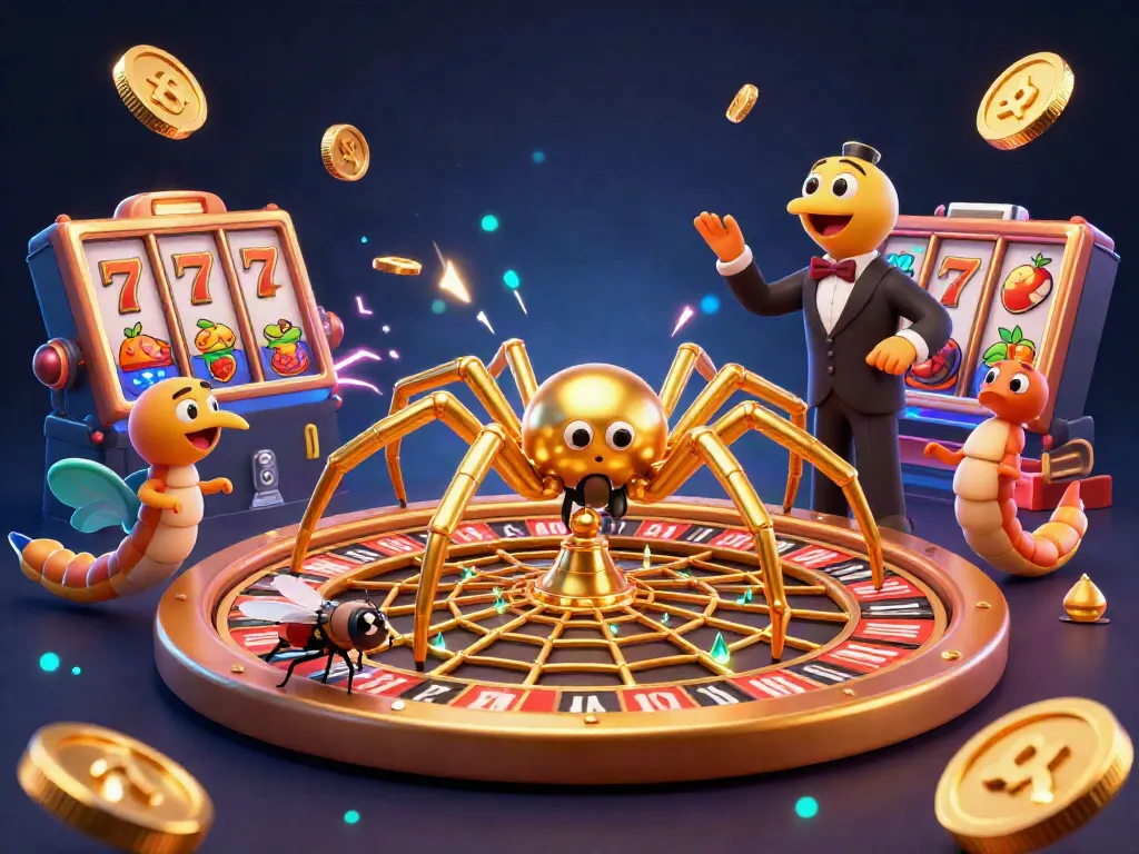 Engage with gem88's thrilling gaming universe, featuring vibrant slot reels, golden coins, and interactive characters.