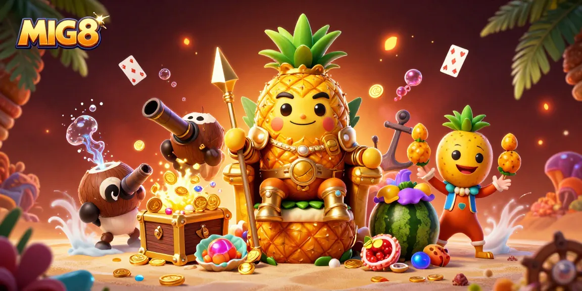 MIG8 brings players to a vibrant casino scene with fantasy characters, colorful gems, and exciting game elements.