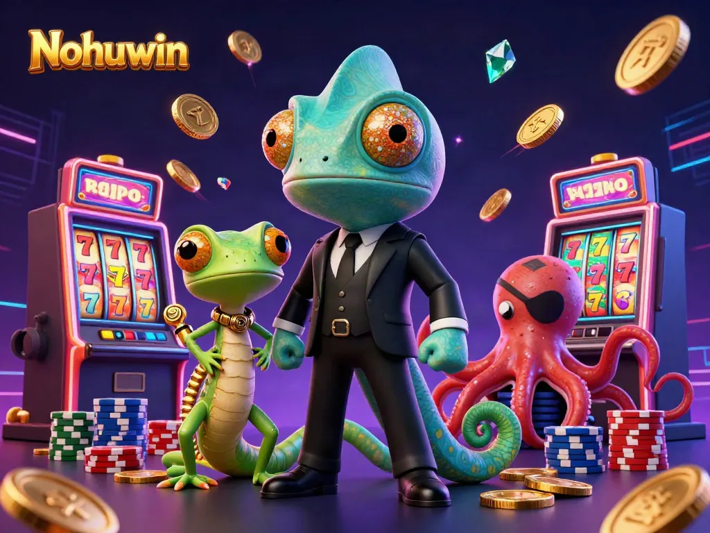Nohuwin brings excitement with its fun slot games and vibrant chameleon characters.