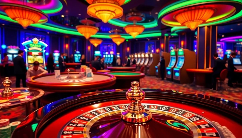 Experience the thrill of winning at TA88's casino with vibrant gaming tables and exciting atmospheres.
