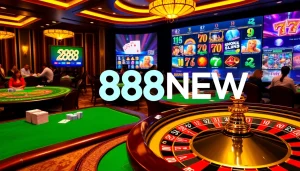 Players enjoying various games at 888NEW, showcasing exciting online gambling scenes.