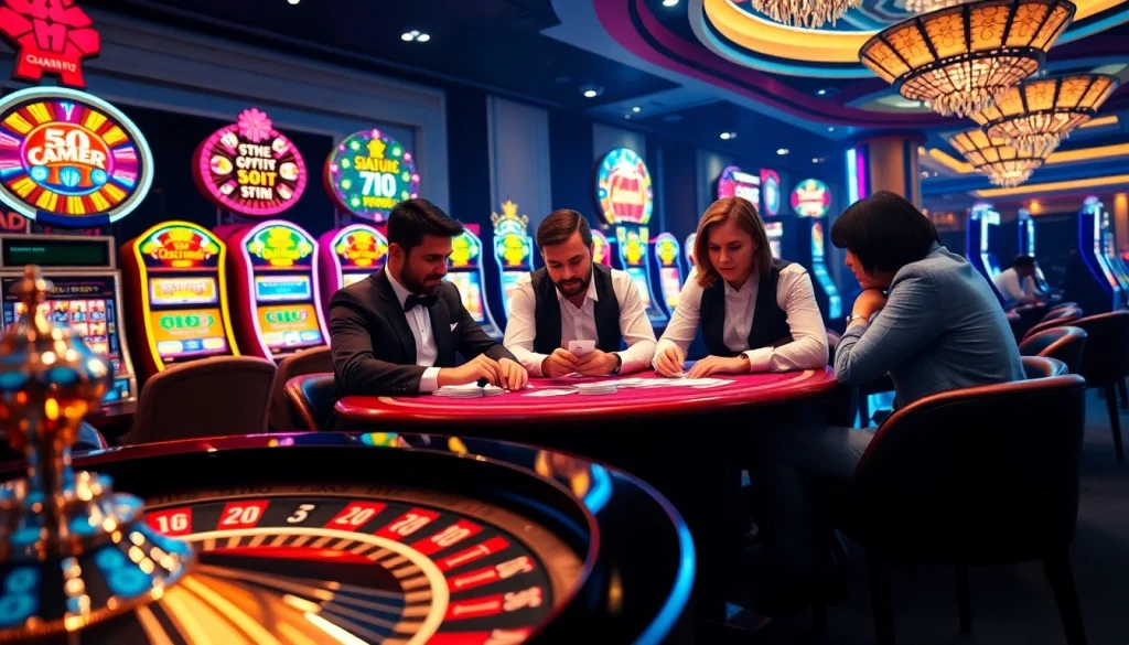 Engaging gamblers at S8 poker table with vibrant atmosphere and exciting gameplay.